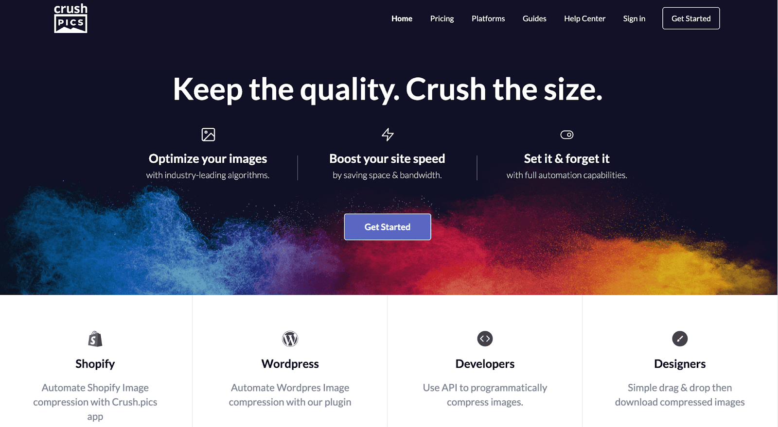 crush.pics Shopify app main page