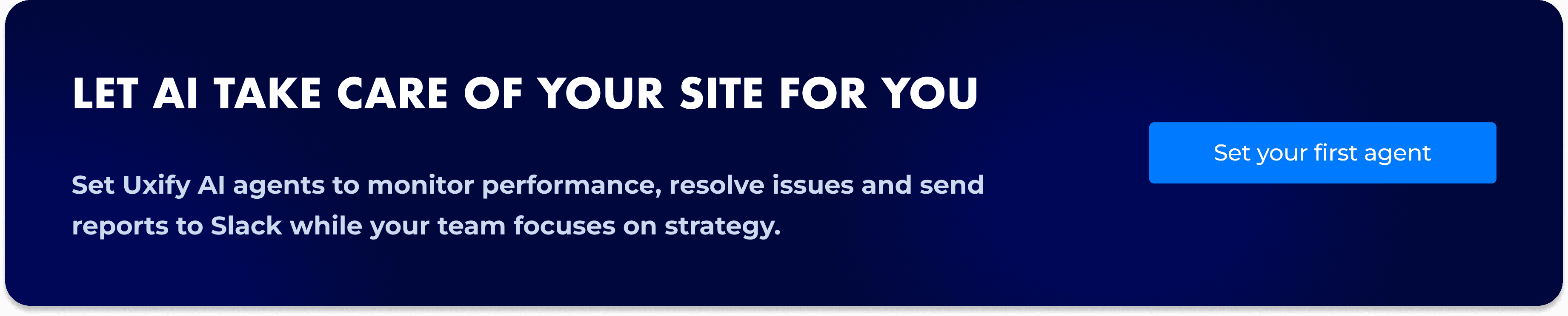 Uxify banner promoting AI agents for websites