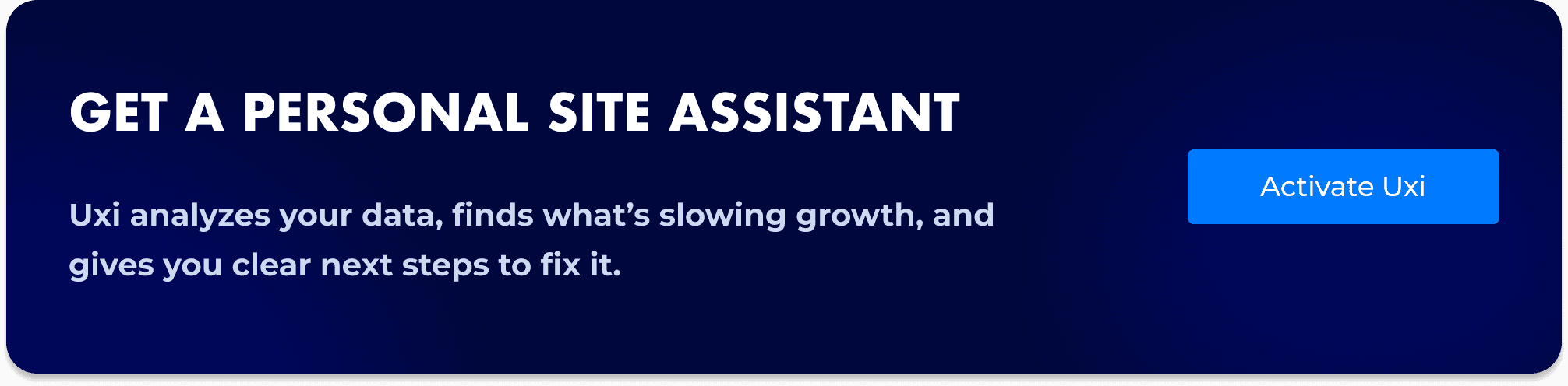 Uxify banner promoting Uxi site assistant