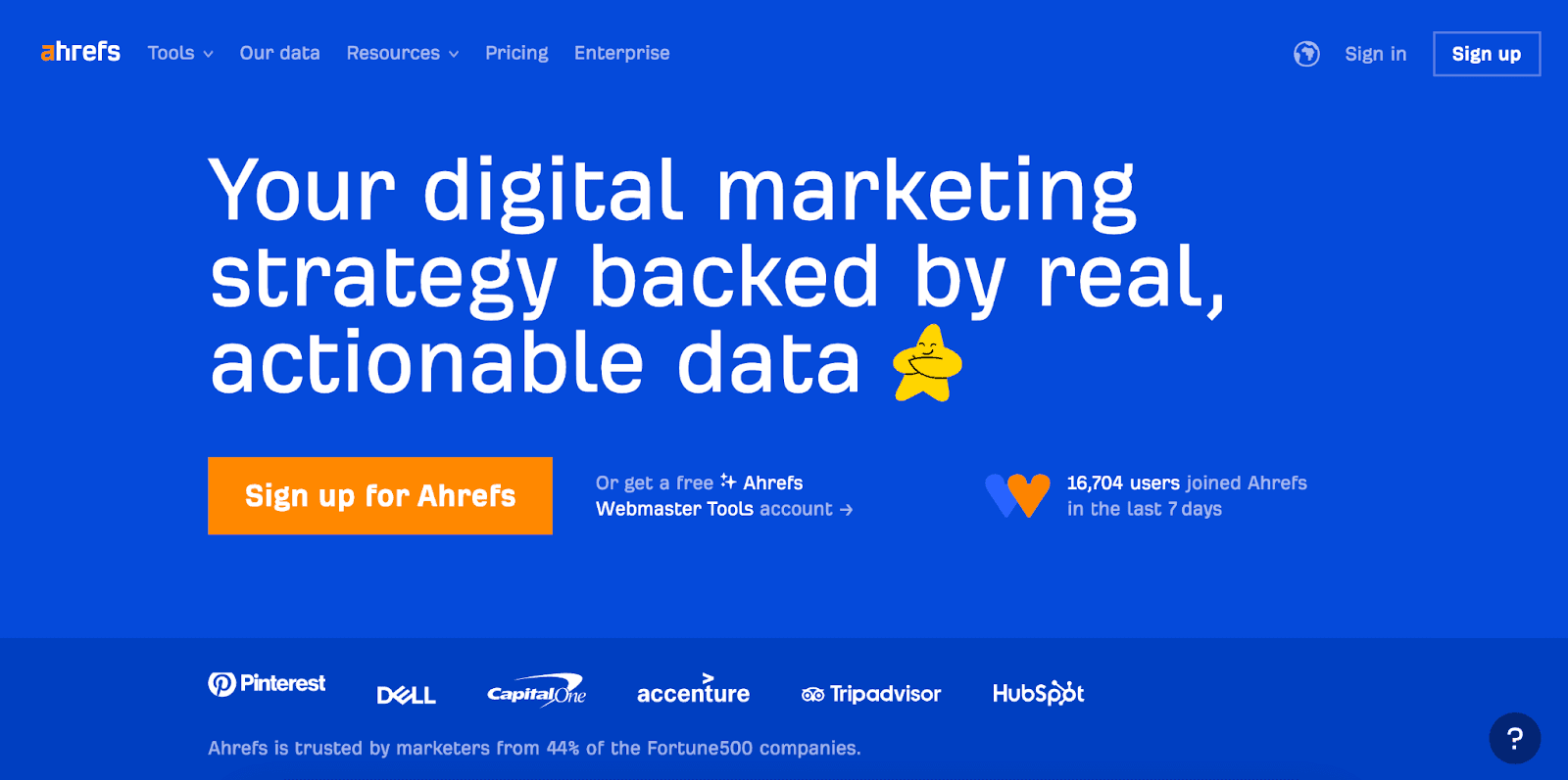 Ahrefs homepage
