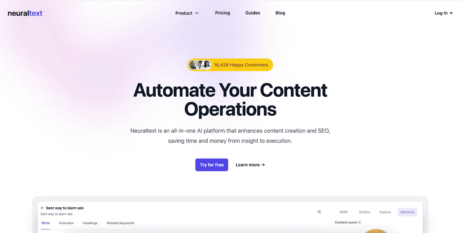 NeuralText homepage