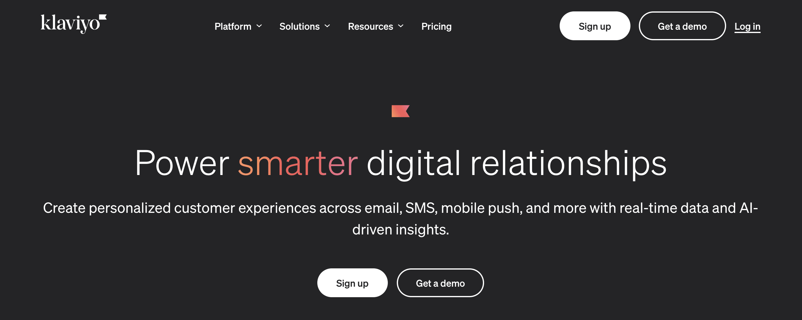 Klaviyo home page