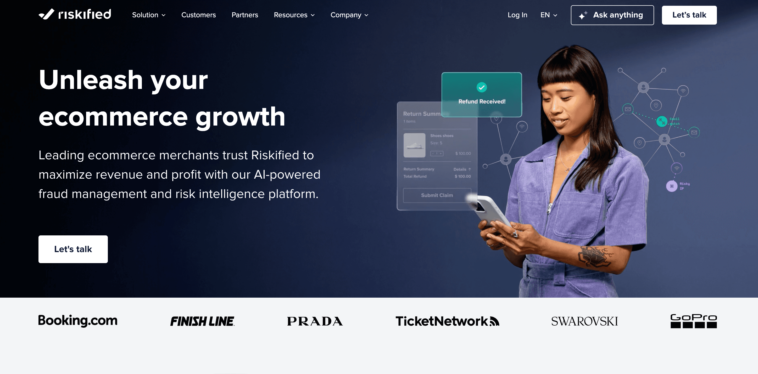 Riskified home page