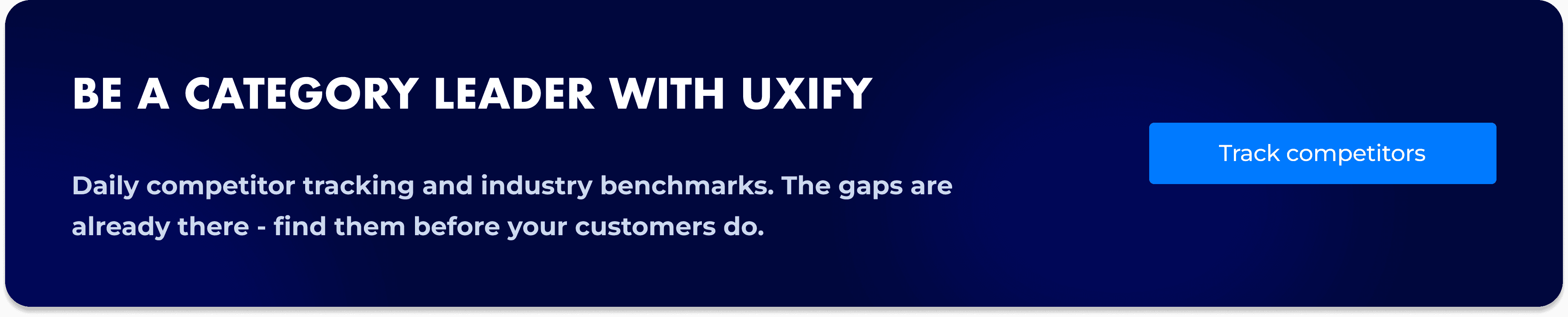 Uxify banner promoting leading over competitors