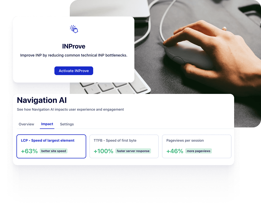 Navigation AI and INProve automatically optimizing site performance